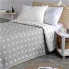 VIALMAN Copriletto Trapuntato Leggero Sofia 10 per Letto Singolo da 105 cm | copriletto con Stelle Letto da 105 | Dimensioni copriletto 200 x 270 cm, Colore Grigio