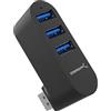 SABRENT Hub USB, Multipresa USB 3.2 Gen 1, Sdoppiatore USB girevole, 3 Porte USB 3.2 Gen1, per PS4/PS5, laptop, PC, stampante, chiavetta USB, MacBook, rotazione di 90/180°, alluminio, NERO, (HB-R3MB)
