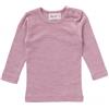 People Wear Organic Maglietta a manica lunga in cotone/lana/seta - col. rosa melange