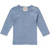 People Wear Organic Maglietta a manica lunga in cotone/lana/seta - col. azzurro melange