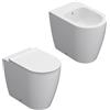 Ceramica Globo - Filomuro Mode Wc SENZA BRIDA + Bidet + Coprivaso