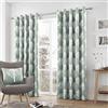 Fusion Woodland Trees, Tende in Cotone Foderate con Occhielli, Motivo Grandi Alberi della Foresta, Tessuto, Duck Egg, 46 x 54-inch,