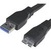 MEDIA RANGE Cavo di ricarica e sincronizzazione Media Range USB 3.0/micro USB 3.0 B 1m nero - MRCS153