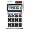 Sharp Calcolatrice tascabile a doppia alimentazione SHARP con display a 12 cifre argento - EL 379 SB