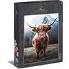 Ulmer Puzzleschmiede - Puzzle altopiano - puzzle 1000 pezzi - forte bestiame d'alta montagna di fronte a un freddo paesaggio alpino
