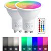 Faretto lampadina LED luce RGB 6000K 10W GU10 230V telecomando IR  cromoterapia