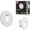 Paulmann Faretto da incasso a parete LED rotondo 1x1,1 W 2700 K Bianco | Sensore di movimento integrato, rileva movimenti fino a 2 m, IP20, per incasso in scatole da 60 mm