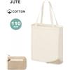 Shopper personalizzate pieghevoli in cotone e juta Dylan 34,5x39x10 cm personalizzate o neutre