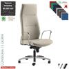 Elleci Office Trilogy poltrona direzionale syncro multiblock braccioli fissi acciaio cromato base in alluminio tessuto MADRID class 1 IM