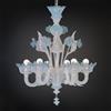 Cristalleria Murano Verney - Lampadario Murano in opalino e azzurro