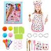 Ballery Set da Cuoco per Bambini, 30 Pezzi Grembiule Cucina Bambini Gioco d'Imitazione Kit, Chef Gioco di Ruolo Set con Accessori per la Cucina per Compleanno Natale Pasqua Festival, 3-8 Anni