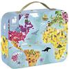 Janod - Puzzle per Bambini Mondo 200 Pezzi - Fronte-Retro - Gioco Didattico Geografico - Sviluppo della Motricità Fine e della Concentrazione - Dall'Età di 7 Anni, J02655