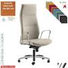 Elleci Office Trilogy Direzionale syncro multiblock braccioli fissi acciaio cromato base in alluminio TESSUTO KING FLEX class 1 IM