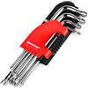MaxPower Set di Chiavi Torx, 9 Pezzi Chiavi Allen Set Chiavi a Brugola Chiavi Esagonali Chiave Allen Per Auto, Bici, Mobili, Elettrodomestici, T10-T50 in un Supporto Pratico Sportellino