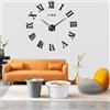 Coraltree Orologio da Parete Silenzioso Preciso Fai da Te, Moderno Decorazione 3D Adesivo Grande per Home Office - Regalo (Nero)