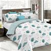 Italian Bed Linen Parure Copripiumino Emotion, Cotone, Papavero Acqua, Matrimoniale