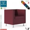 Elleci Office BOX poltrona con piedini finitura cromo rivestimenti tessuto ONE class 1 IM
