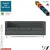 Elleci Office BOX divano TRE posti con piedini finitura cromo rivestimenti tessuto ONE class 1 IM