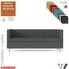 Elleci Office BOX divano TRE posti con piedini finitura cromo rivestimento TESSUTO KING FLEX class 1 IM