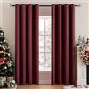 MIULEE Tende Oscuranti per Interni 2 Pezzi, Tenda Rosso Vino Moderna per Soggiorno, Tenda Oscurante Finestra Camera da Letto Salotto, Tende Termiche Isolanti per Interni con Anelli, 2x 140x225 CM