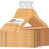 HOUSE DAY Grucce Appendiabiti in Legno Premium, 20 Pezzi, con tacche e Barra girevoli a 360°, per Pantaloni, Vestiti, Giacca, -44,5 cm Colore Naturale