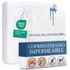 Bedecor Set di 2 Coprimaterasso Impermeabile Piazza e Mezza 120x200 cm - 2 Pezzi in Cotone 80% Spugna, Certificato OEKO-TEX, Anti Acari e Batteri, Silenzioso, Angoli Elastici 30cm
