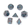 DollaTek 7Pcs Set di Dadi in Metallo Solido DND Gioco di Dadi D&D in Metallo Solido con Custodia e Lega di Zinco con Smalto per Giochi di Ruolo Sotterranei e Draghi(Antico Rotolo Placcato Rame Rosso)
