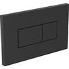 Ideal Standard Solea Placca di scarico per WC, tecnologia a doppio scarico tramite azionamento pneumatico, facile da usare e design durevole (quadrata) - Nero (230x10x146 mm)