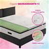 Topper materasso memory DISPOSITIVO MEDICO 7 zone, correttore materasso H6cm, tessuto antimicrobico sfoderabile - AIR MEMO GREEN 80x190 Cm Singolo sta