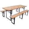 CAPALDO Set Birreria 220x70 Cm Tavolo E Panche Pieghevoli In Legno Trattato Per Esterni