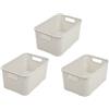 BranQ Home Essential - Cestino in plastica con design rattan, misura M, 10 l, PP, colore: panna
