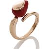 Chantecler Anello Contrariè Goccia singola micro Corallo Rosso