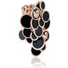 Chantecler Anello Paillettes a cascata in oro rosa, diamanti e smalto nero