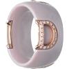 Damiani Anello in ceramica cappuccino, oro e diamanti