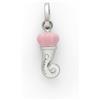 Chantecler Ciondolo Corno mini argento e smalto rosa
