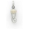 Chantecler Ciondolo Corno mini argento e smalto bianco perlato
