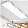 Aimosen Lampada da Soffitto a LED, Dimmerabile, 100 x 25 cm, 28 W, Pannello Piatto da Soffitto con Luce Forte, 2700K - 6500K, Luce Caldo, Naturale, Freddo, Lampada per Ufficio, Officina, Soggiorno