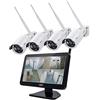 PNI Kit di videosorveglianza PNI House WiFi650-4 telecamere Full HD Wi-Fi P2P e monitor LCD da 12 pollici