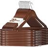 HOUSE DAY Grucce Appendiabiti in Legno Premium, 20 Pezzi, con tacche e Barra girevoli a 360°, per Pantaloni, Vestiti, Giacca, -44,5 cm Colore Noce