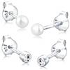 Elli Orecchini Set di Orecchini Classici da Donna Perle di Cristallo in 925 Argento Sterling