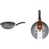 BALLARINI Cortina Granitium Padella Wok 1/M, Alluminio, Grigio, 28 cm & Cortina Granitium Padella 1 Manico, Alluminio, Grigio, 26 cm