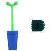 Alessi Merdolino ASG04 AZ Scopino di Design in Resina Termoplastica per Pulizia WC, Blu & SG04SPAZZO Spazzola per Scopino da Bagno