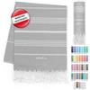 LeStoff Telo hammam, Telo sauna, 100% cotone bio, 95x180 cm, Grigio