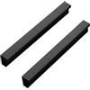 Qrity 2 x Maniglia per Cassetto Mobili, 90° L Stile, Lega di Alluminio, Interasse: 160mm, Nero