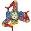 CERAMICHE CALTAGIRONE Trinacria in ceramica Siciliana Caltagirone Rossa cm 35