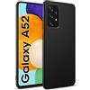 BENNALD Cover per Samsung Galaxy A52 5G/4G & A52s 5G Custodia in TPU Opaco, Morbido Slim Anti Scivolo Protezione Antiurto- Nero