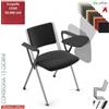 Elleci Office POP sedia impilabile sedile imbottito schienale rete cover bianchi telaio 4 gambe cromo rivestimento COVE class 1 IM