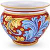 CERAMICHE CALTAGIRONE Portavaso ceramica Siciliana Caltagirone Rosso cm 35