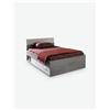 Avanti Trendstore [PEDRI] - Letto singolo in legno d'imitazione colore cemento / bianco lucido, con 2 cassetti, ca. 96x86,4x206 cm - Grigio - Legno laminato