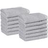 Amazon Basics Set Asciugamani Bagno Spugna 100% Cotone Asciugamani Viso 30x30 cm, Grigio, Confezione 12 Pezzi